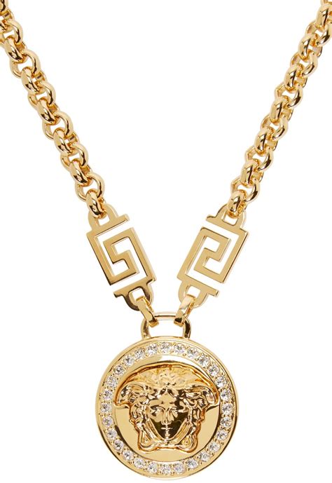 versace chain medusa necklace|versace medallion chain necklace.